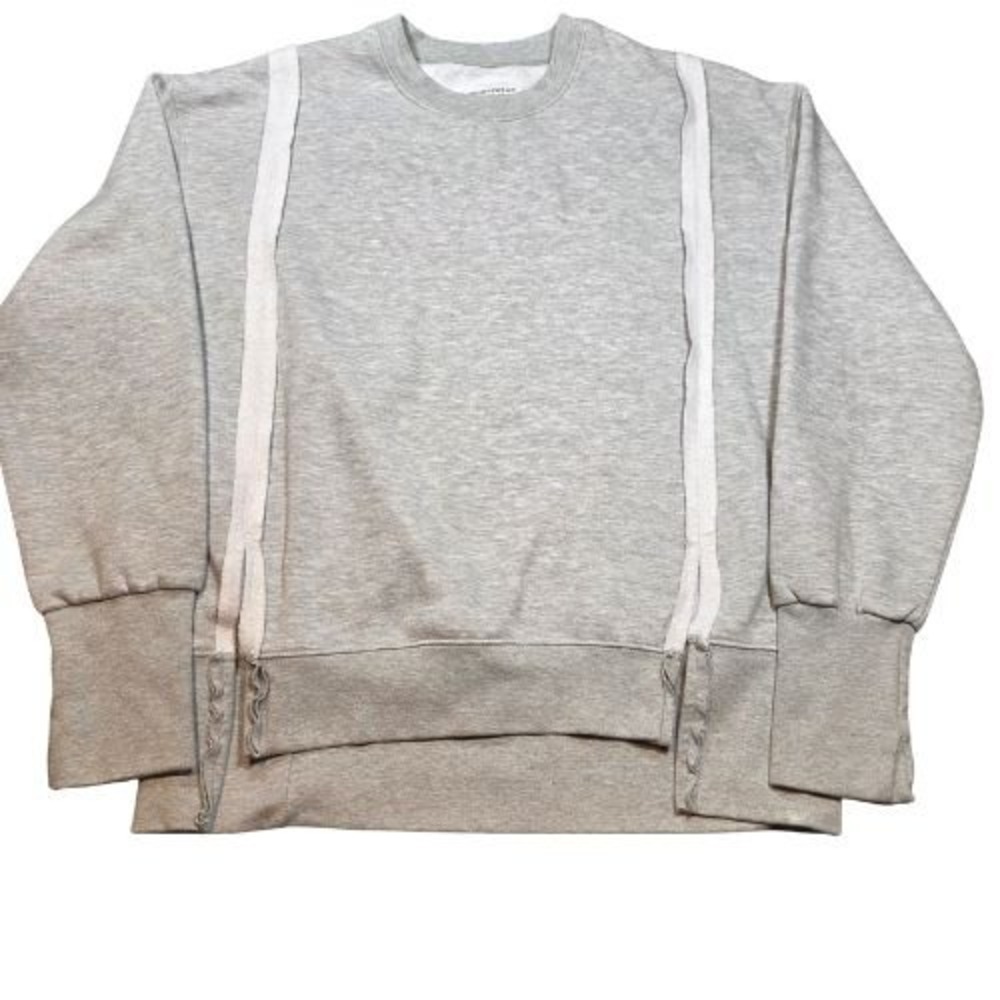 M Grey Heather Deconstructed Panel Style Reverse Seams Oversized Sweatshirt